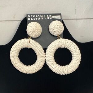 Design Lab Lord & Taylor Cream Rope Earrings Flaw